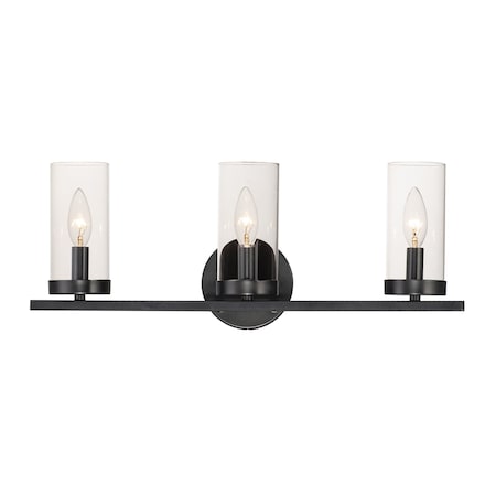 Maxim Lighting Sentinel 3-Light Bath Vanity 25257CLBK